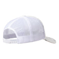White mesh baseball cap viewed from the back.