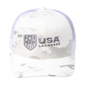 White camo cap with USA Lacrosse logo on front.