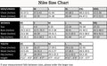 Nike shoe size chart for men, women, and kids in various regions.