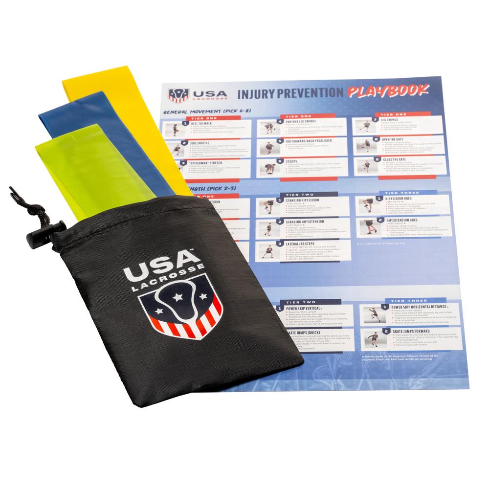 USA Lacrosse flag set with instructional playbook.