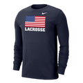 Navy long-sleeve shirt with American flag and