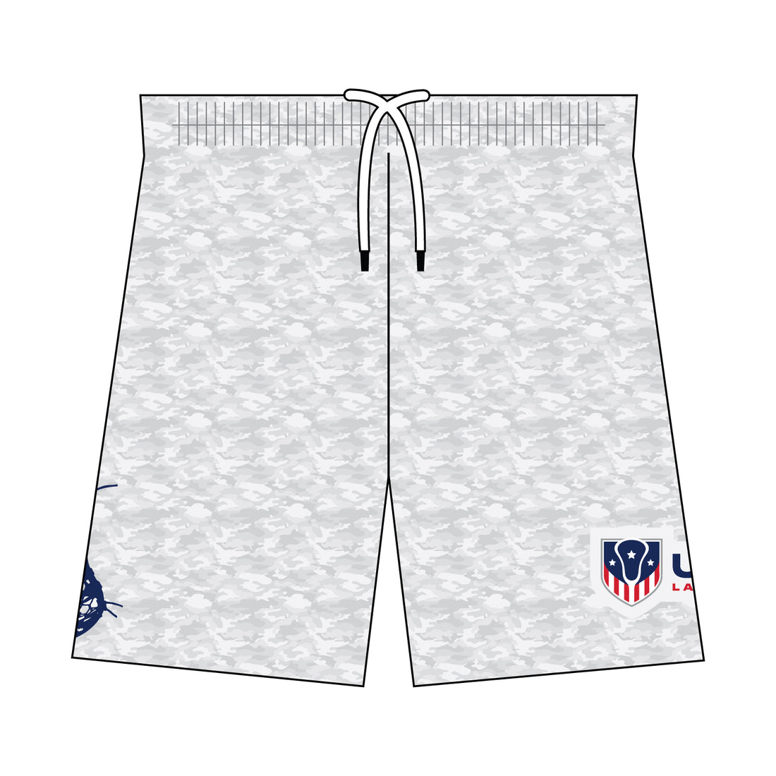 Youth USA Lacrosse Grey Camo Shorts
