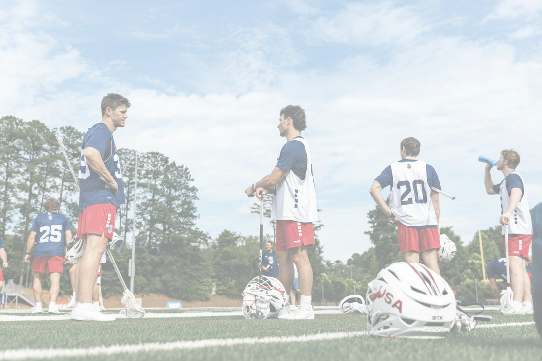 USA Lacrosse MNT Senior Training Camp athletes on the field