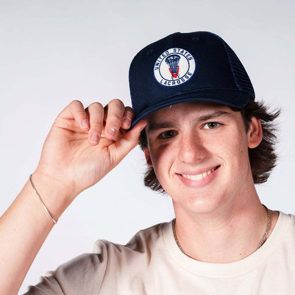 USA Lacrosse Vintage Crest Trucker Hat