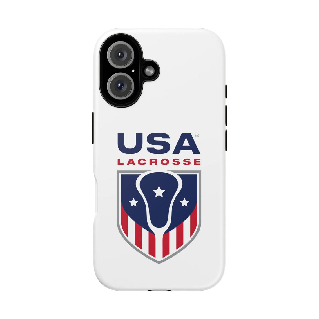 Phone case with USA Lacrosse logo.