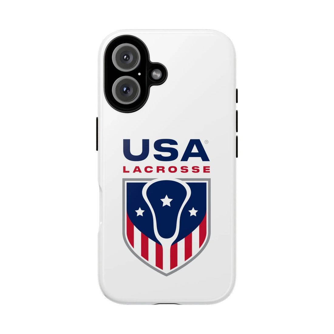 Phone case with USA Lacrosse logo.