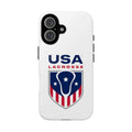 Phone case with USA Lacrosse logo.