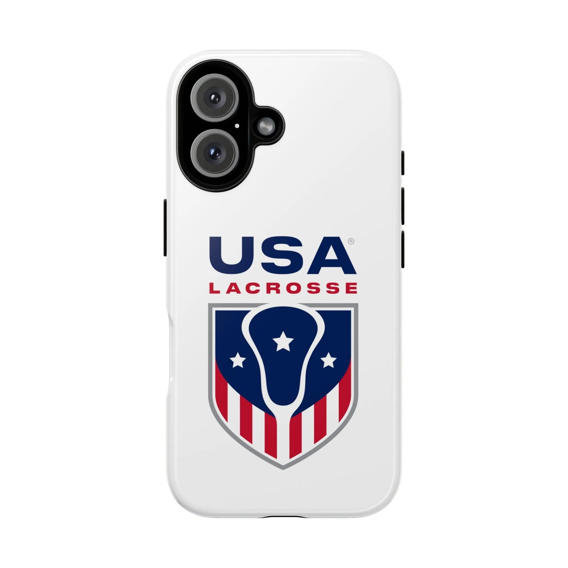 Phone case with USA Lacrosse logo.