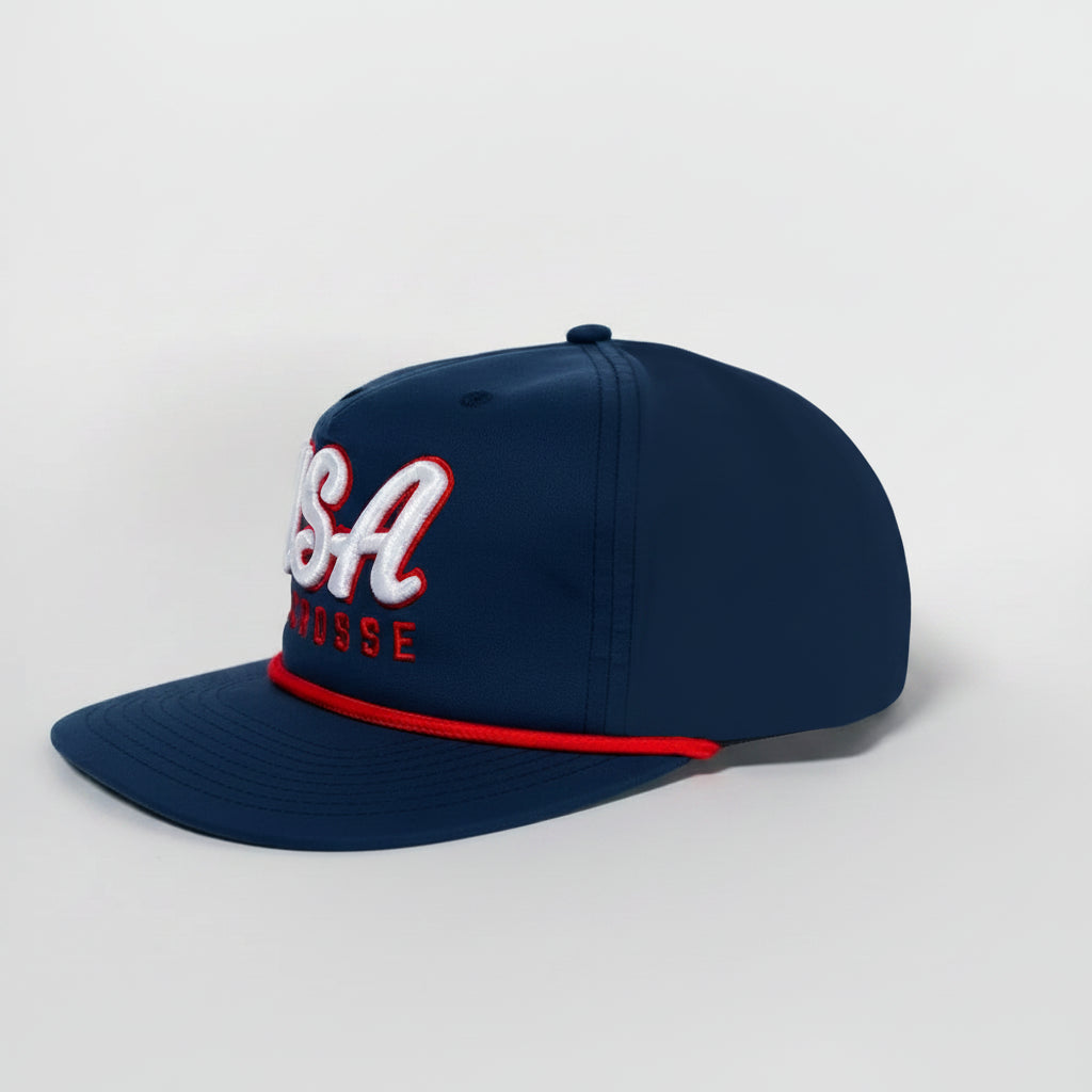 USA Lacrosse Patriotic Embroidered Rope Hat