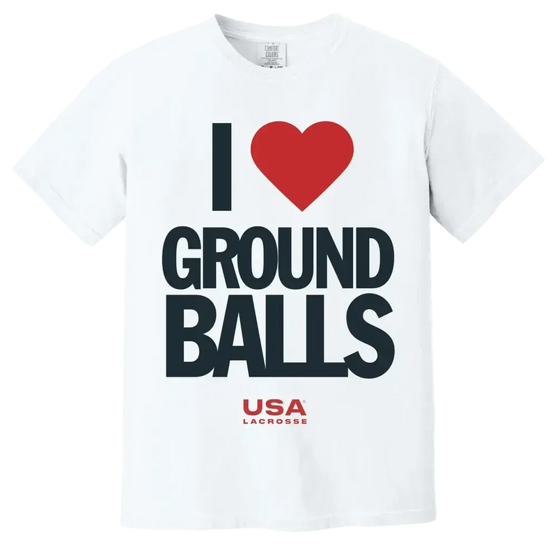 I Love Ground Balls Adult Tee | USA Lacrosse