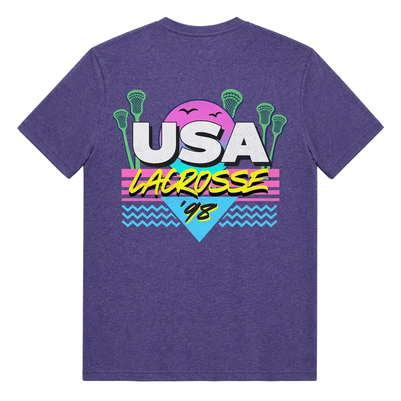 USA Lacrosse Purple Sunset Retro Tee