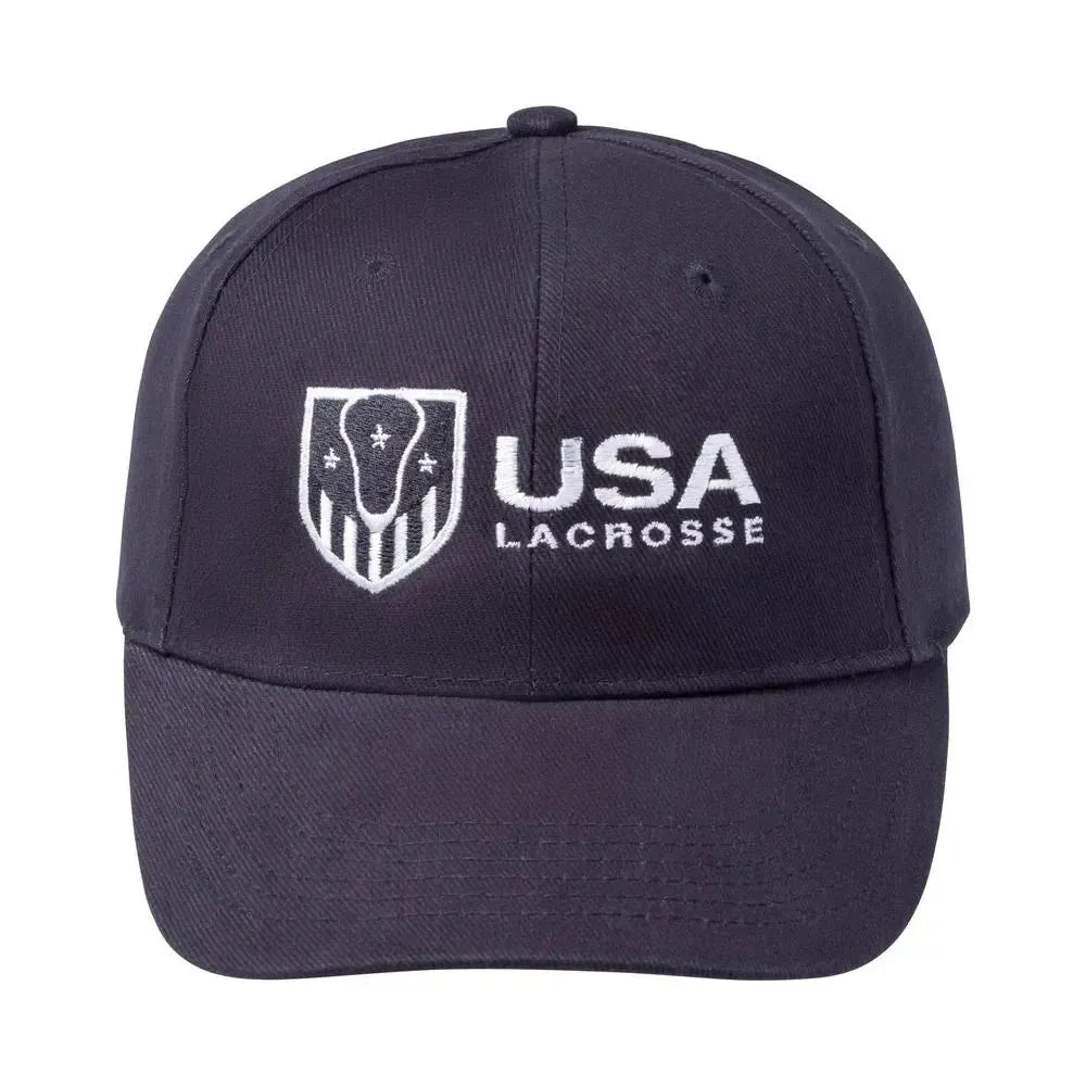 USA Lacrosse Brushed Twill Hat - Navy OS Adult - USA Lacrosse