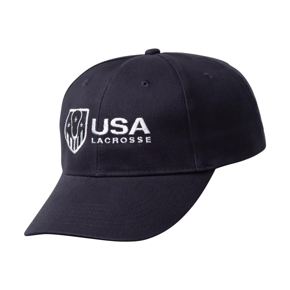 USA Lacrosse Brushed Twill Hat - Navy OS Adult - USA Lacrosse
