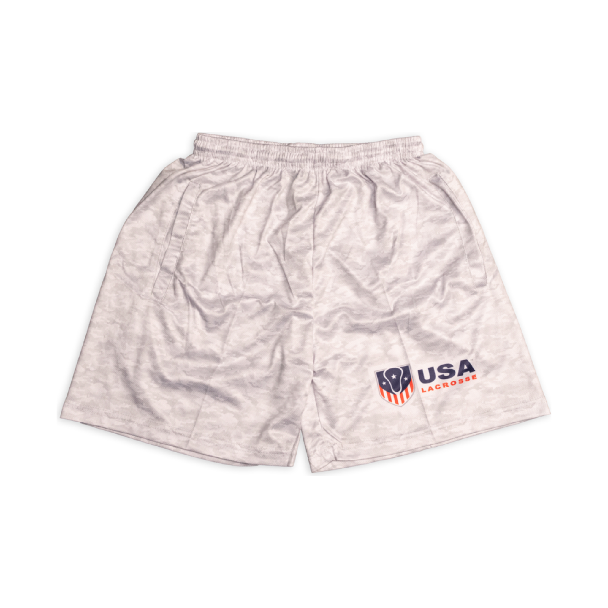 Youth USA Lacrosse Grey Camo Shorts