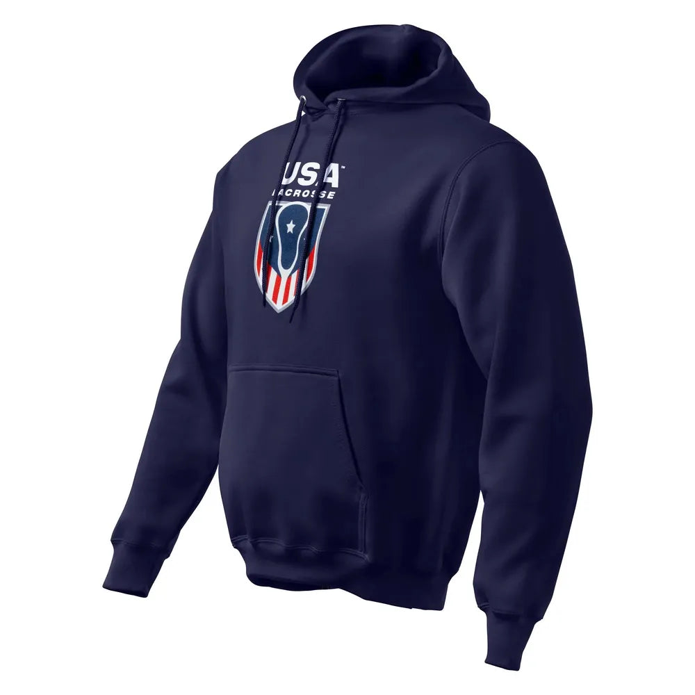 Adult USA Lacrosse Fleece Hoodie - Vertical