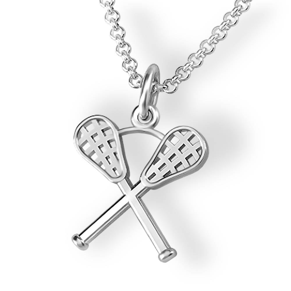 Crossed Lacrosse Sticks Pendant