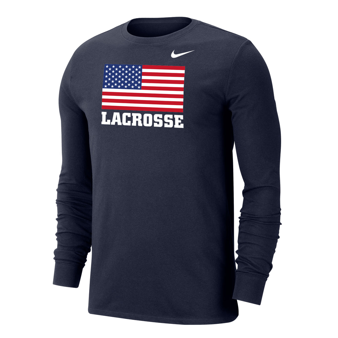 FINAL SALE: USA Lacrosse Flag Nike Dri-FIT Cotton LS