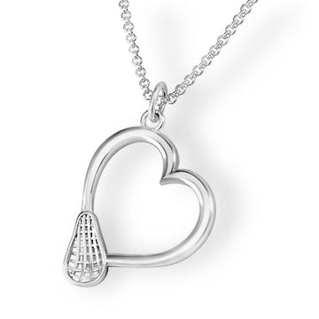 Lacrosse Heart Women's Head Pendant