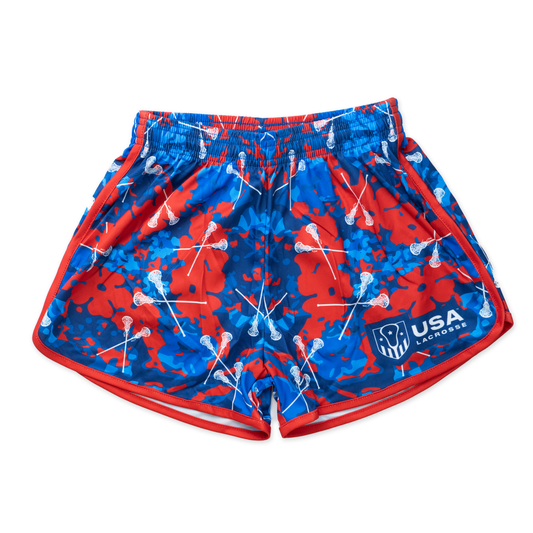 Youth Girl's USA Lacrosse Floral Shorts