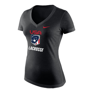 FINAL SALE - Women's USA Nike Tri-Blend Mid V-neck Tee