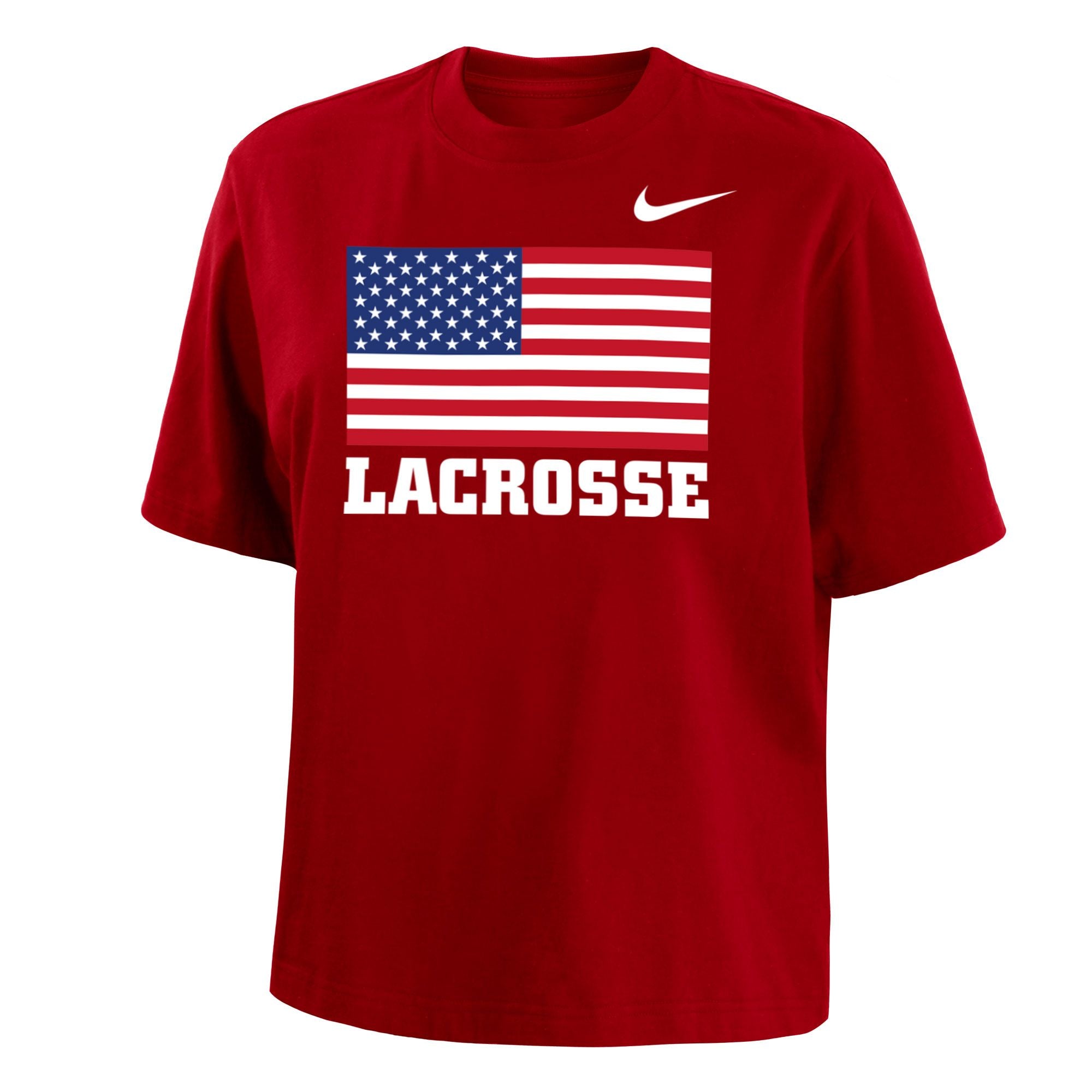 Women's USA Lacrosse Flag Nike Cotton Boxy Tee*