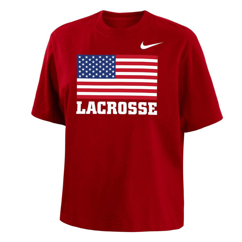 FINAL SALE: Women's USA Lacrosse Flag Nike Cotton Boxy Tee*