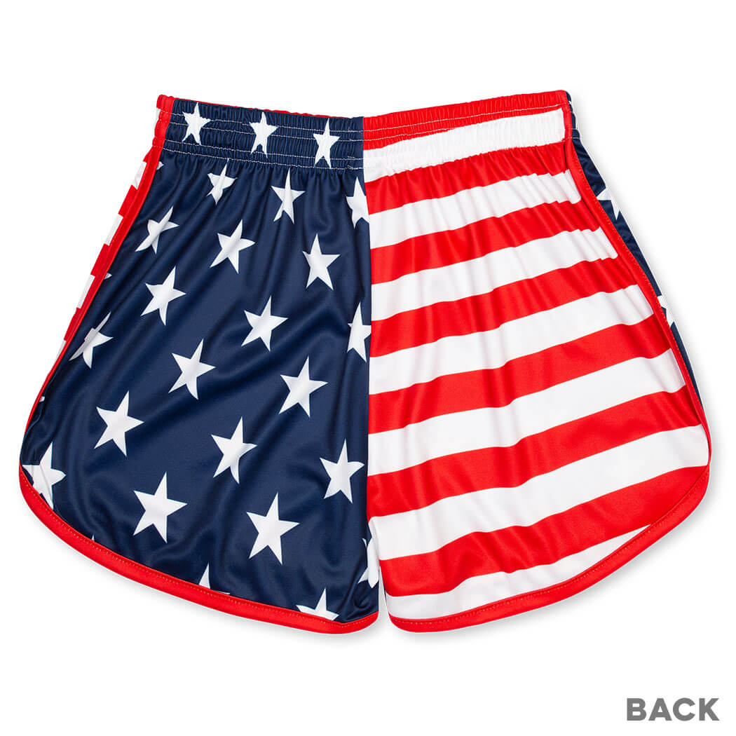 FINAL SALE - Youth Girl's USA Lacrosse Flag Shorts